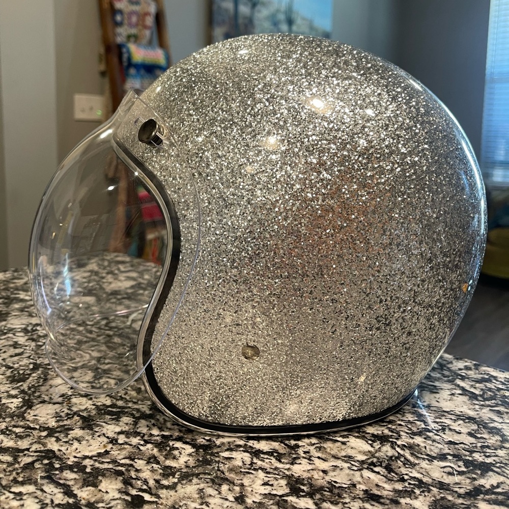 Biltwell GLITTER Helmet with Bubble Shield